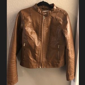 NWOT Pleather Brown Moto Jacket